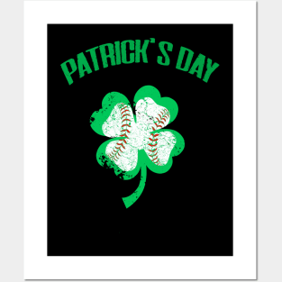 Baseball St Patricks Day Catcher Pitcher Shamrock Posters and Art